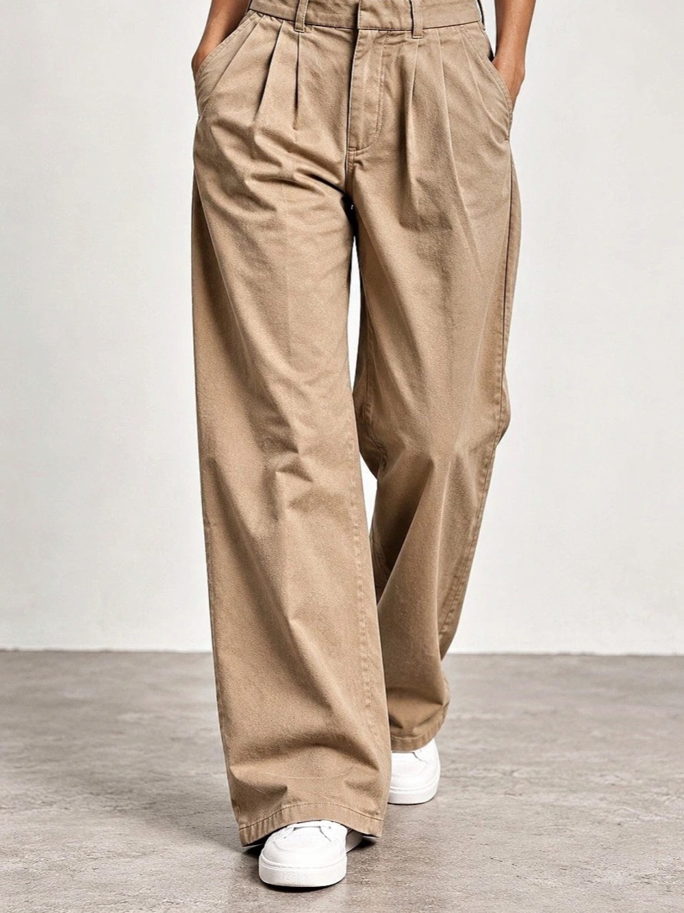 AND NOW THIS Wide Leg Cotton Blend Pants in Brown Size 0